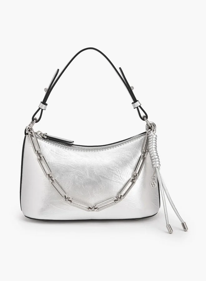Celeste Solid Crossbody Bag With Chain Link Strap